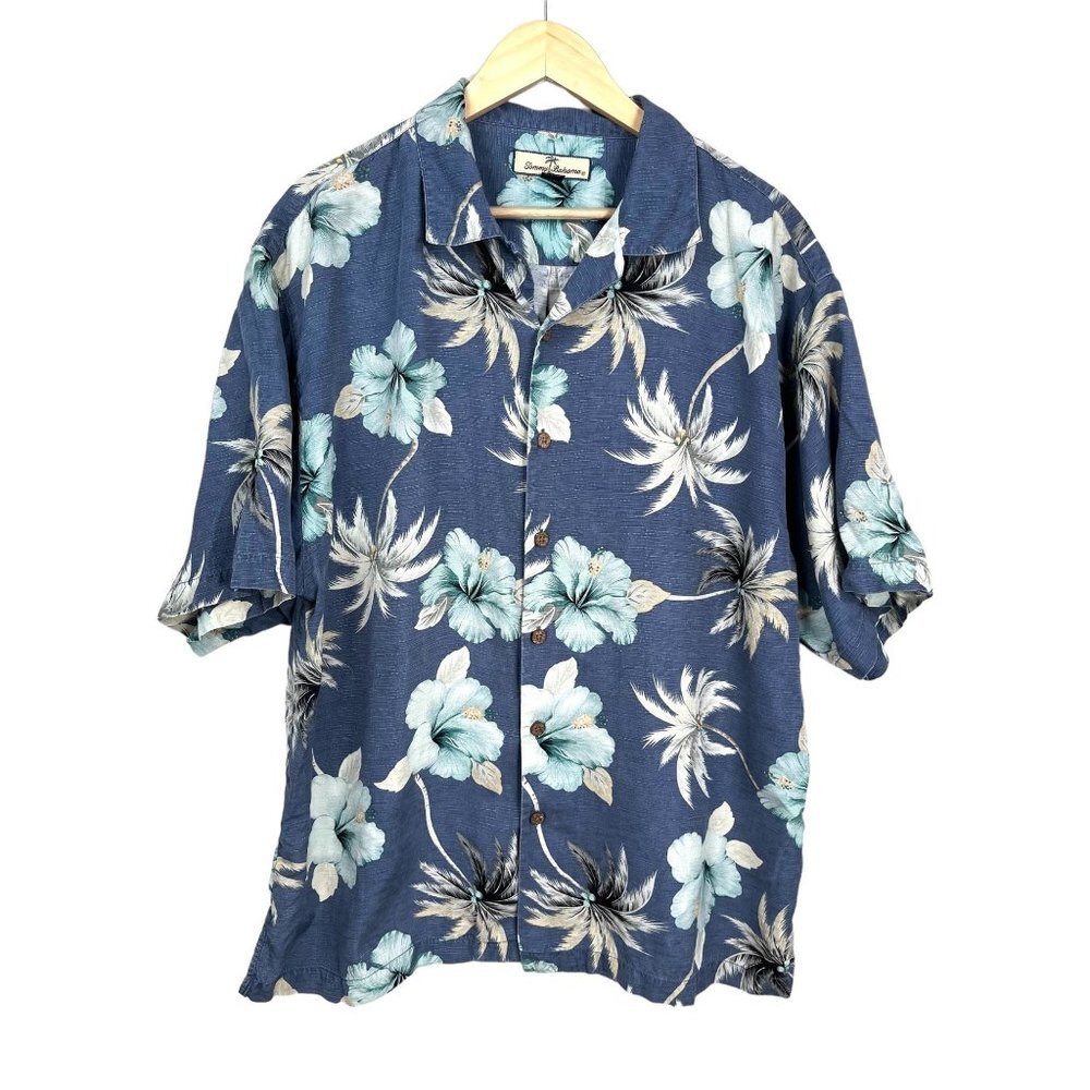 Tommy Bahama 100% Silk mens‎ Hawaiian button shirt sz XL
